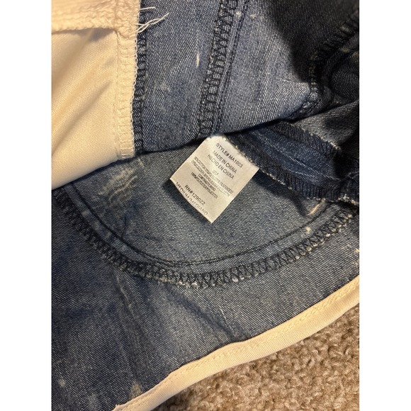 Love Culture Denim Corset Tank Top Womens Medium Blue Acid Wash Lace Up - Picture 2 of 3